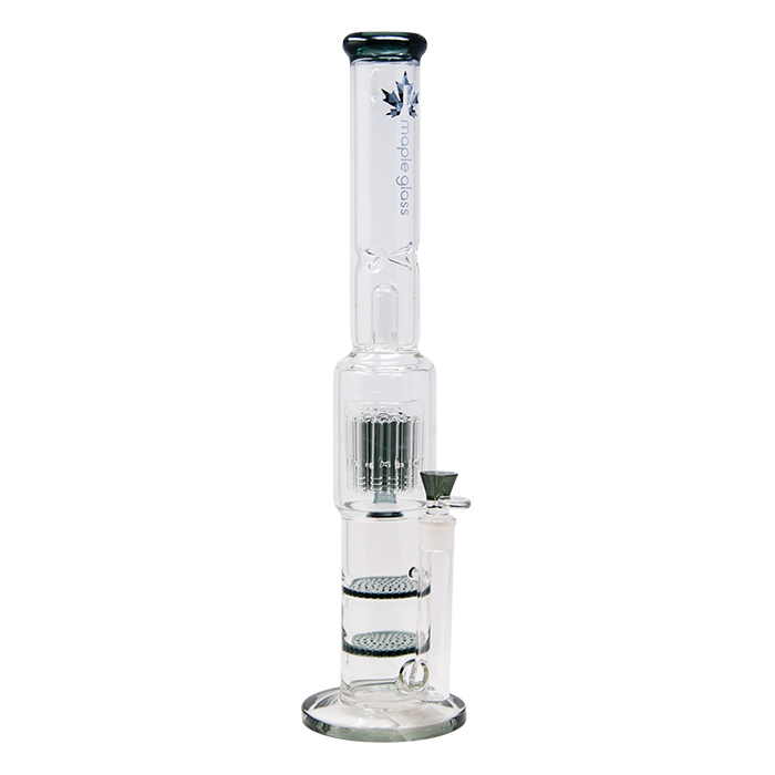 Grey Maple Glass Double Honey Comb Perc With Tree Perc And Splash Guard 20