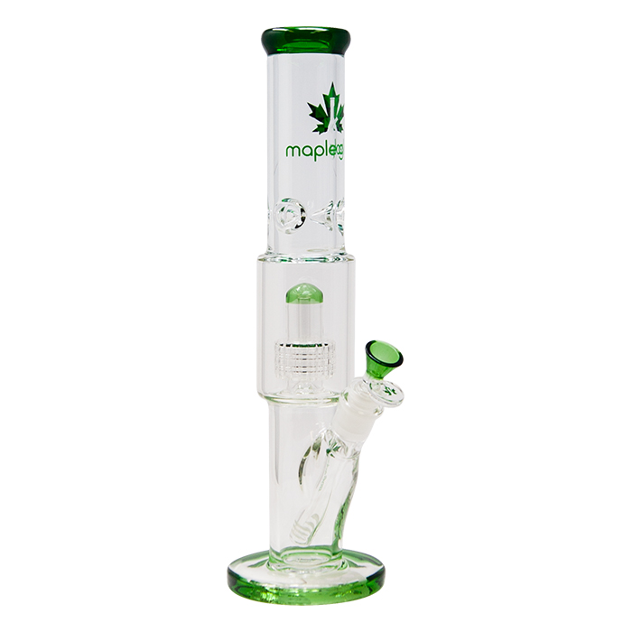 Green Maple Glass Tire Perc Bong 14 Inches