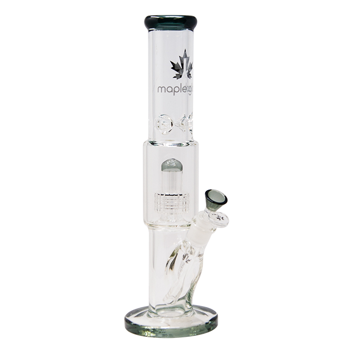 Gray Maple Glass Tire Perc Bong 14 Inches