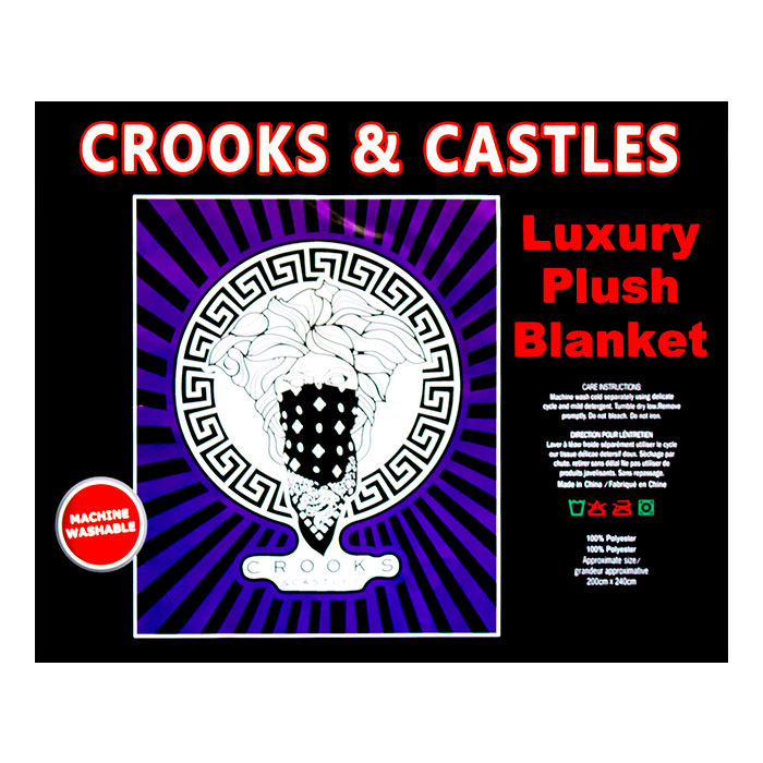 Crooks And Castles Purple Queen SIze Plush Blanket Crooks And Castles Purple Queen SIze Plush Blanket