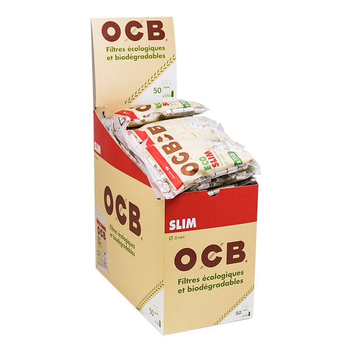 OCB Eco Biodegradable Slim Filters Display Of 50