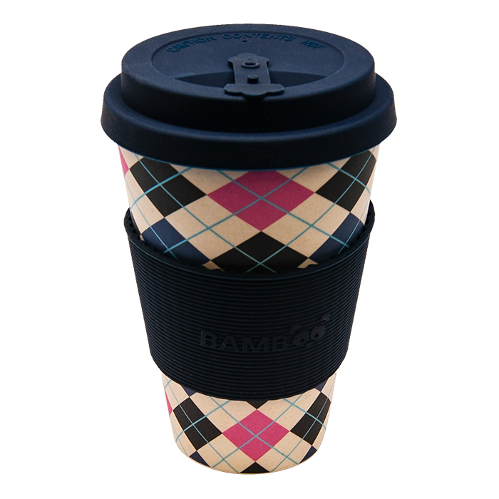 Plaid Design Bamboo Mug