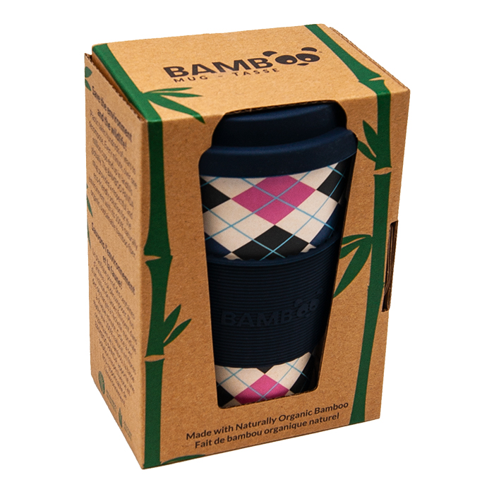 Plaid Design Bamboo Mug