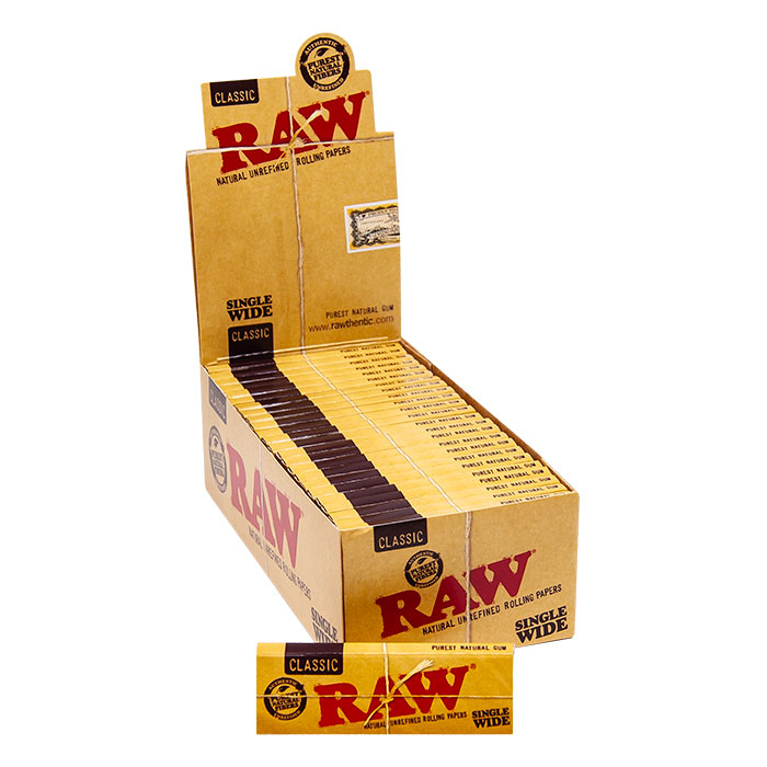 Raw Classic Singlewide Single Window Rolling Paper Ct 50