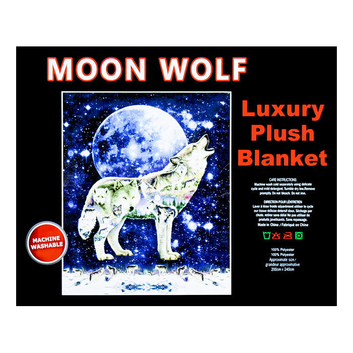 Moon Wolf Queen Plush Blanket