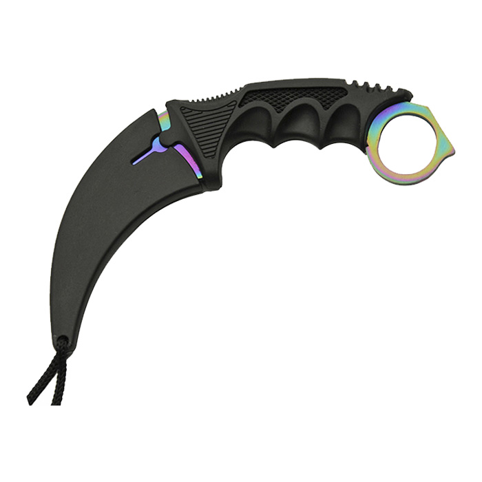 Karambit Neck Curly Rainbow Hunting Knife