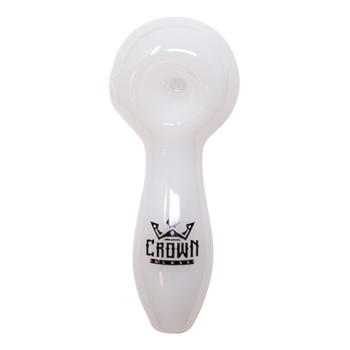 White Crown Glass Classic Pipe 4 Inches