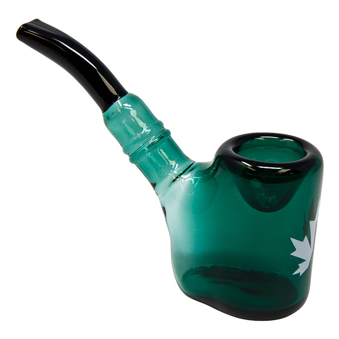 Maple Glass Teal Green Hefner Hand Pipe 5 Inches