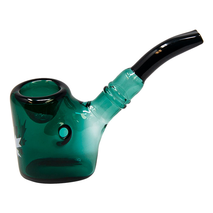 Maple Glass Teal Green Hefner Hand Pipe 5 Inches