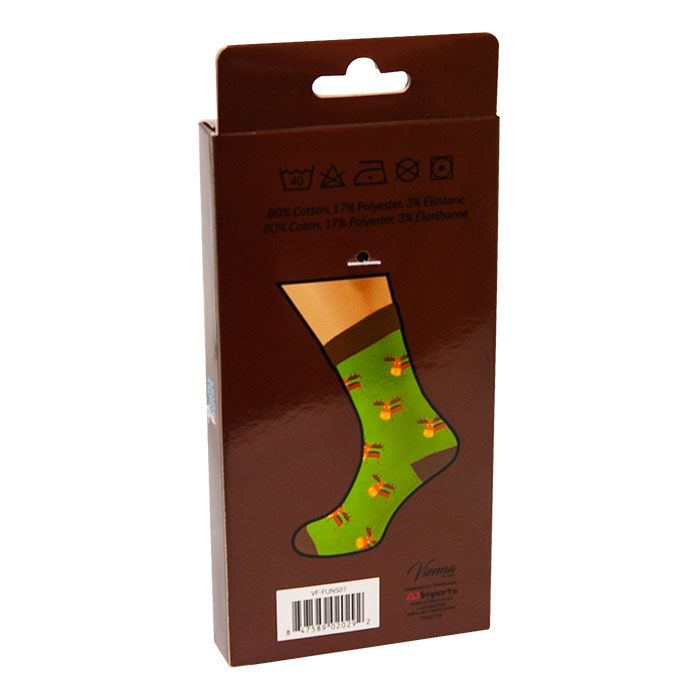 Unisex Green Moose Nutty Socks