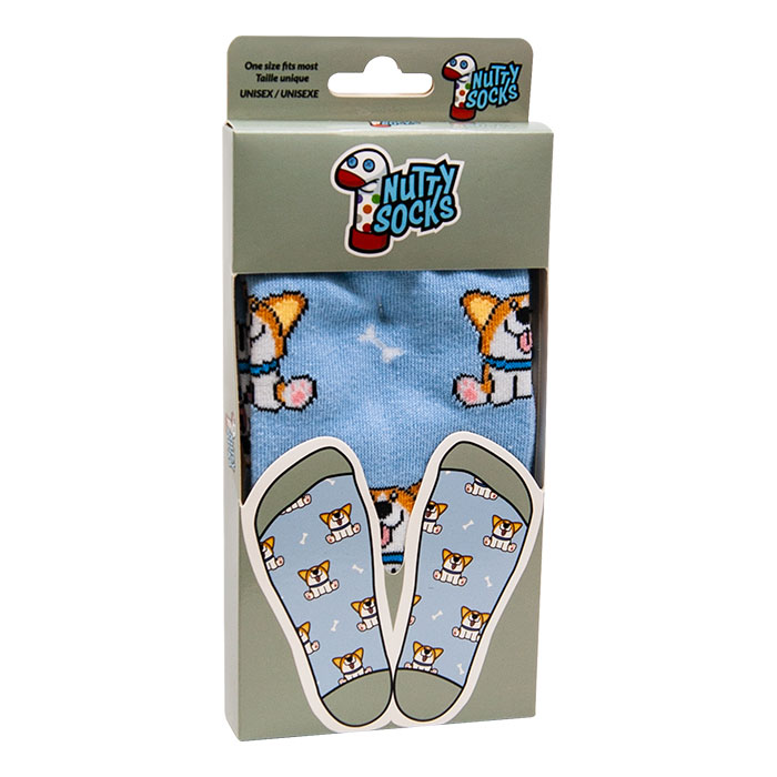 Unisex Light Blue Dogs Nutty Socks
