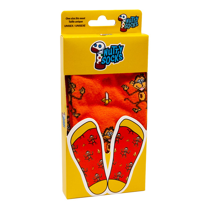Unisex Orange Monkey Nutty Socks