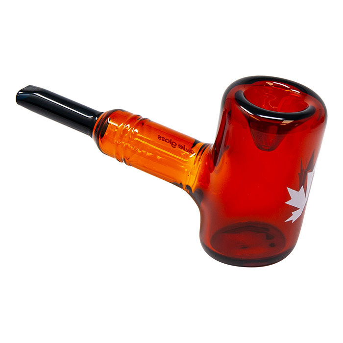Maple Glass Amber Oxford Hammer Pipe 5.5 Inches