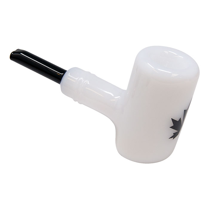 Maple Glass White Oxford Hammer Pipe 5.5 Inches