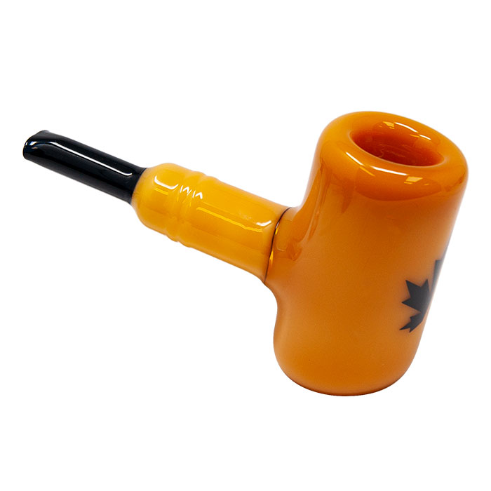 Maple Glass Jade Yellow Oxford Hammer Pipe 5.5 Inches