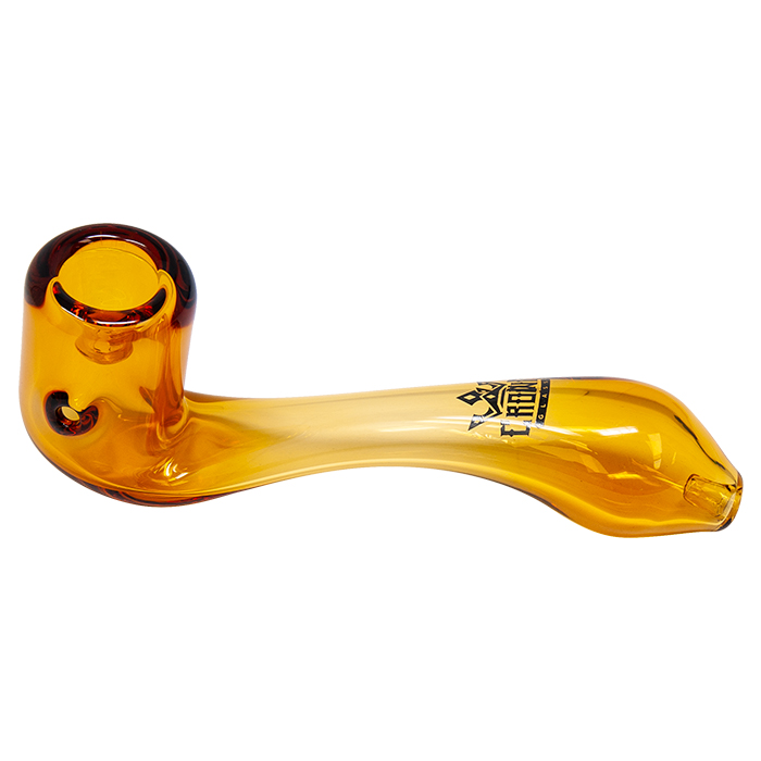 Amber Crown Glass Sherlock Pipe 6 Inches