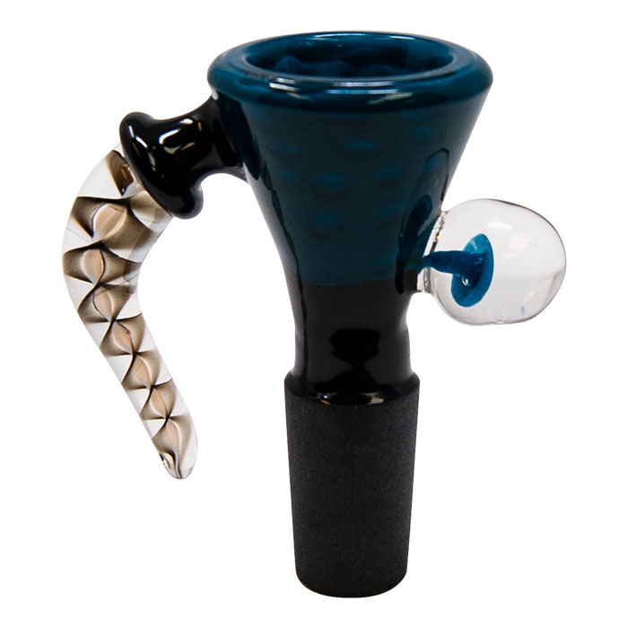 Swirly Horn Blue Glass Bowl 14mm