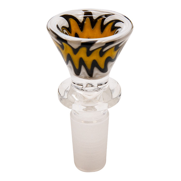 Conical Reverse Art White Glass Bowl 14mm