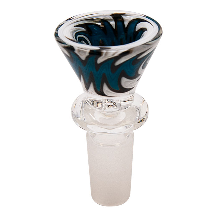 Conical Reverse Art Black Glass Bowl 14mm