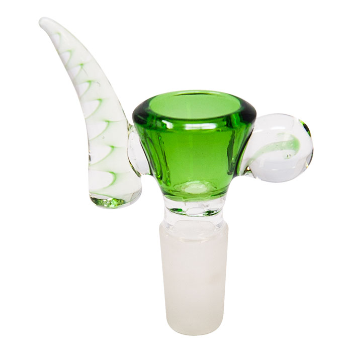 Green Swirly Horn Glass Bowl 14mm