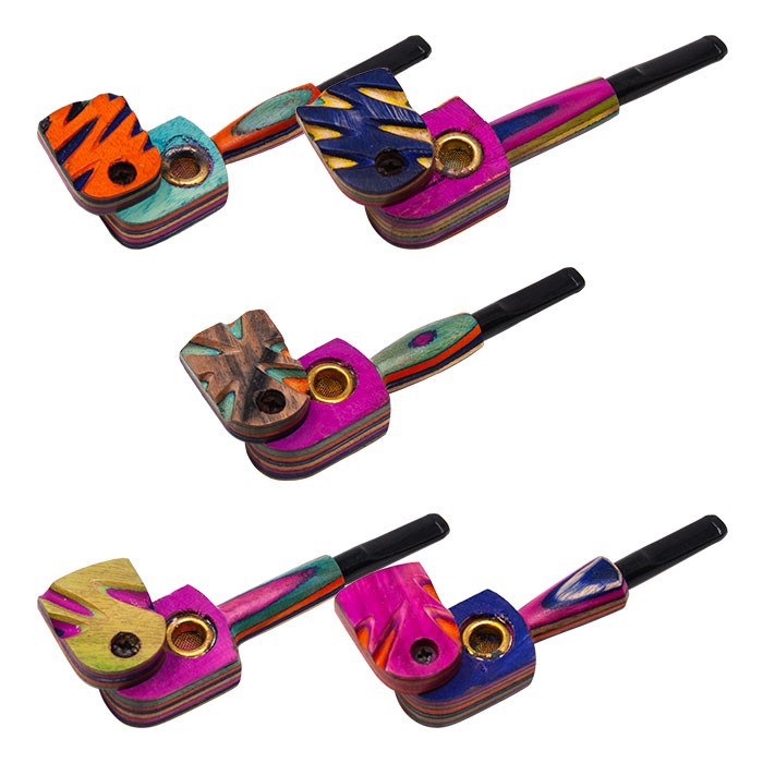 Colorful Wooden Flip Pipe 4.5 Inches