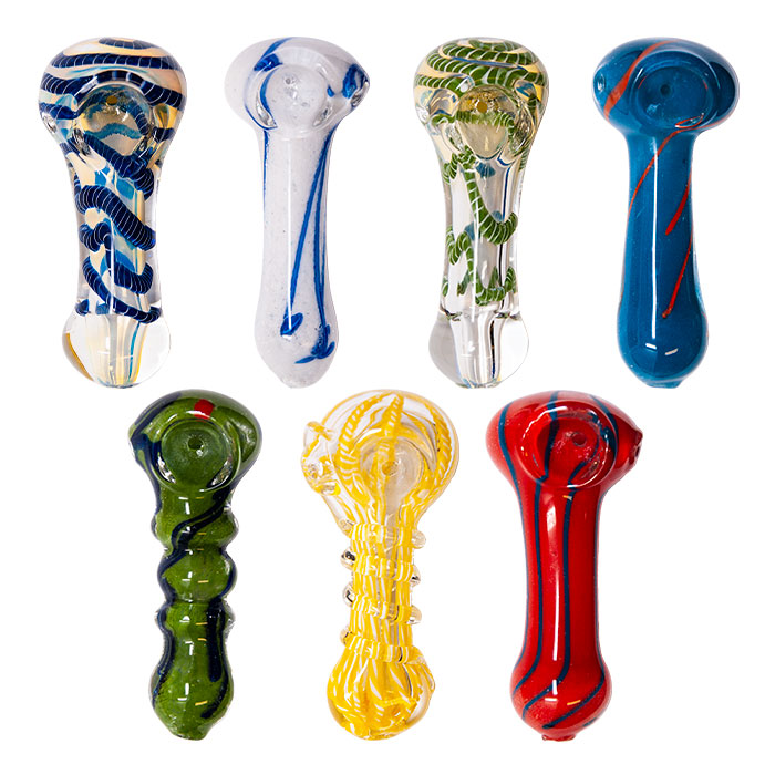 Assorted Design Insideout Glass Pipe 3.5 Inches