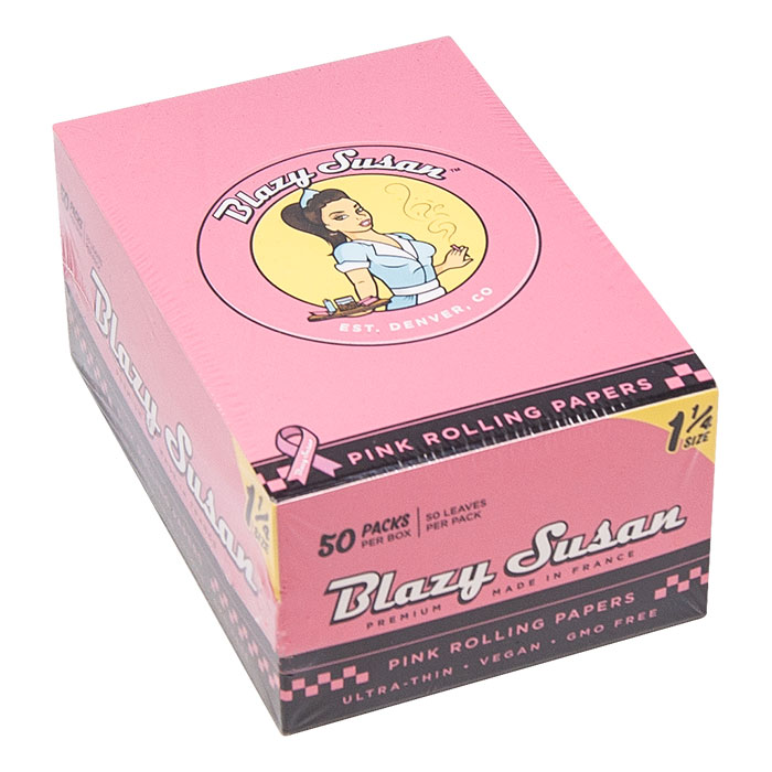 Blazy Susan 1.25 Pink Rolling Papers Display Of 50