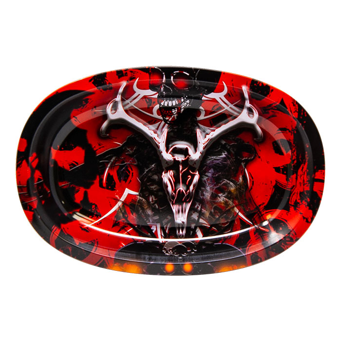 Death Awaits You Small Oval Rolling Tray