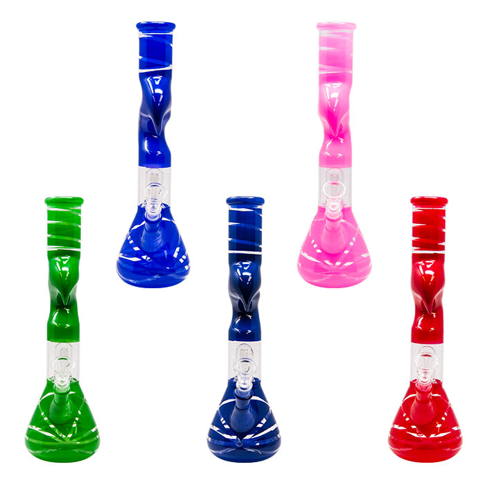 12 Inches Assorted Kink Percolated Zong Bong Box Of 8 Pcs