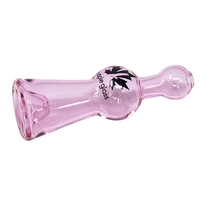 Maple Glass Pink Cobalt Glass Chillum Pipe 4 Inches