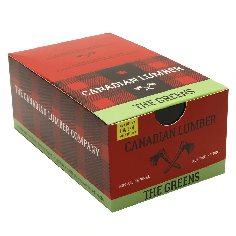 Canadian Lumber 1.25 The Green Rolling Paper Display Of 22