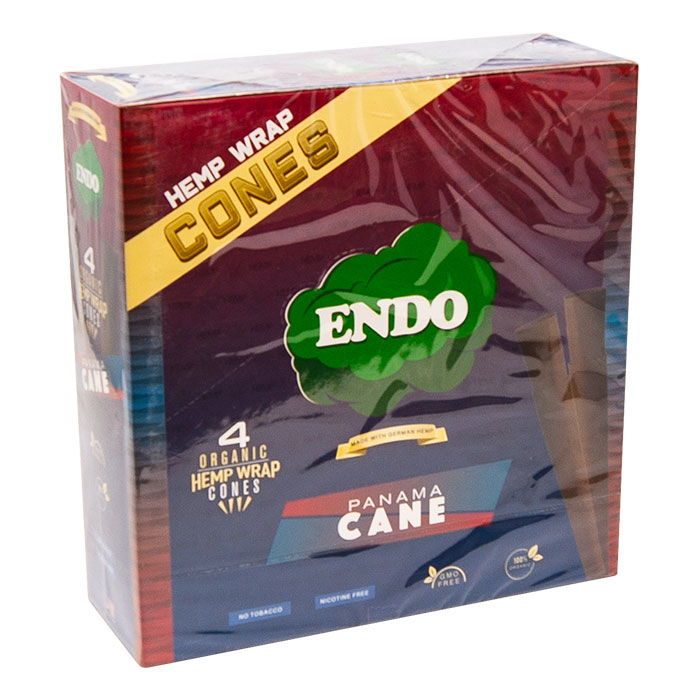 Endo Organic Hemp Wraps Cones 4ct - Panama Cane Display Of 15