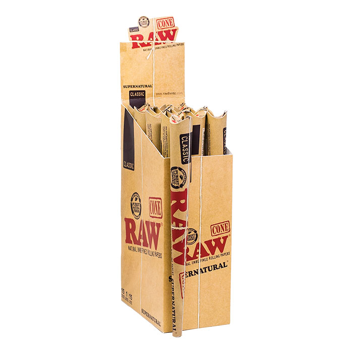 Raw Classic Supernatural Pre Rolled Cones 12 Inches Box of 15