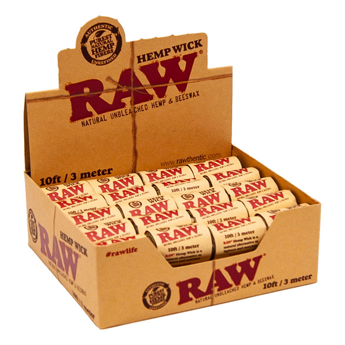 Raw Hemp Wick 10 Feet Box of 40