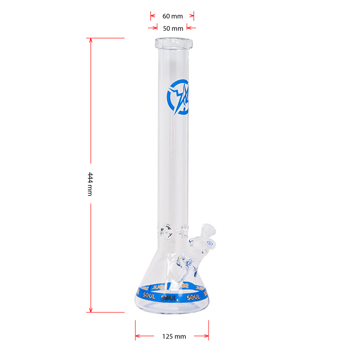 Blue Karma Series 9mm Thick Beaker 18 Inches Bong By Soul Glass