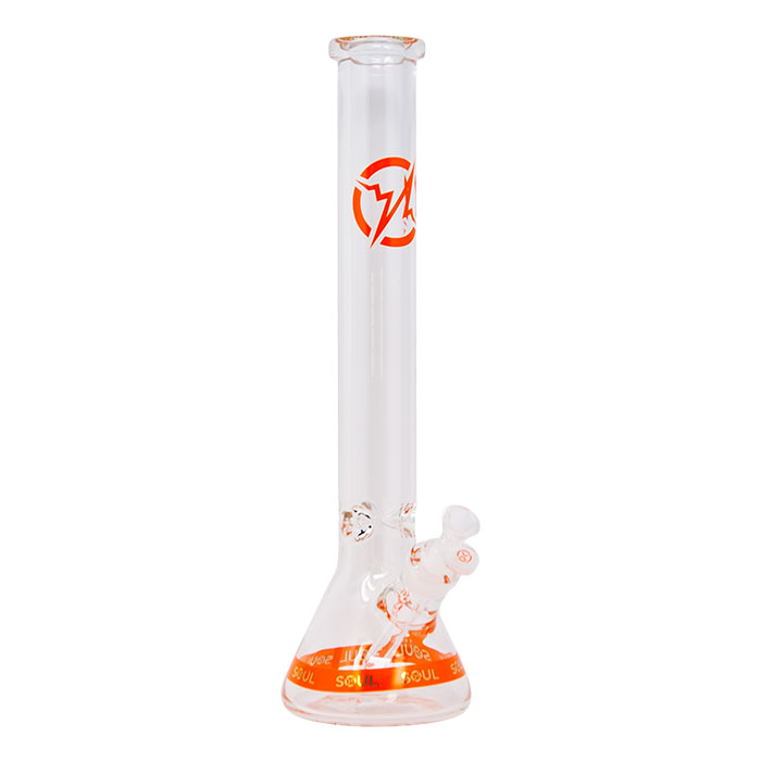 Orange Karma Series 9mm Thick Beaker 18 Inches Bong By Soul Glass