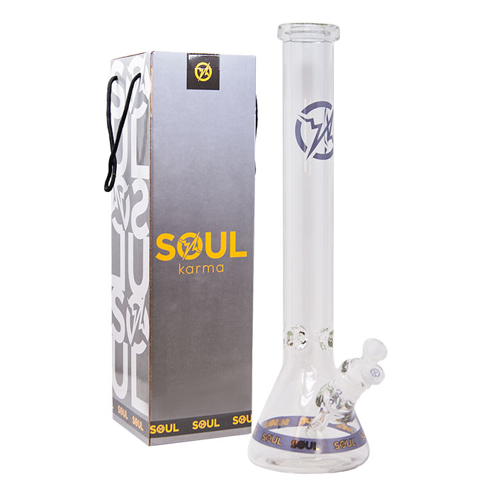 Purple Karma Series 9mm Thick Beaker 18 Inches Bong By Soul Glass