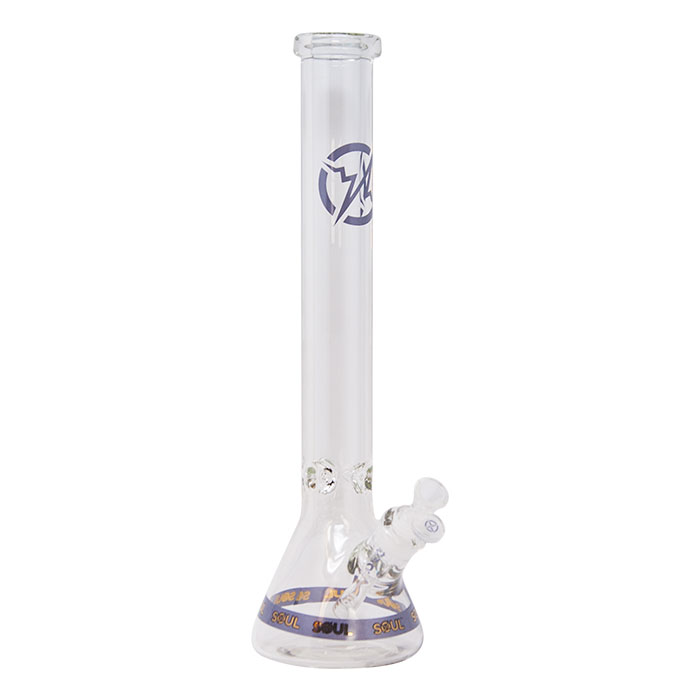 Purple Karma Series 9mm Thick Beaker 18 Inches Bong By Soul Glass