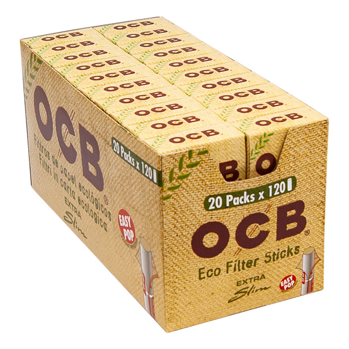 OCB Organic Hemp Extra Slim Filter Stick Display Of 20