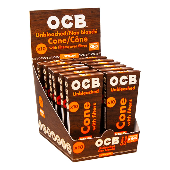 OCB Unbleached Cones King Size Display Of 12