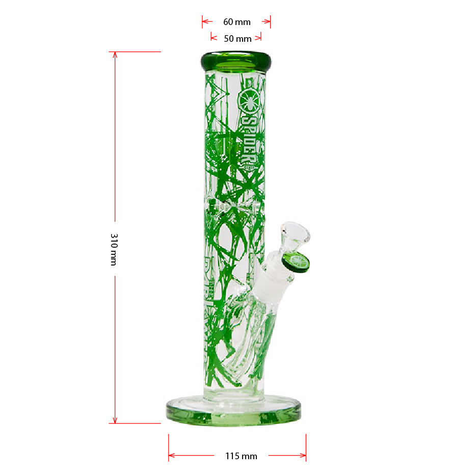 Green Darkweb Series 12 Inches Bong from the house of Spider Glass