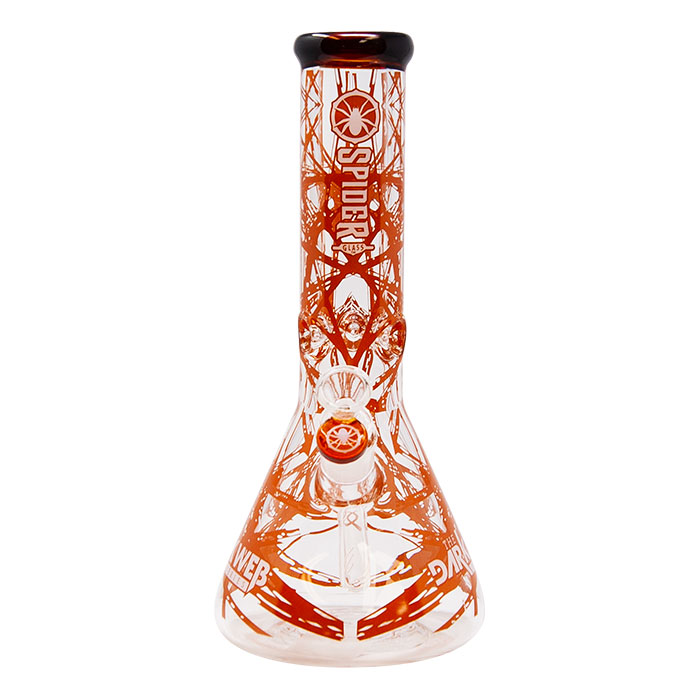 Amber Darkweb Series Spider Glass Beaker Bong 12 Inches