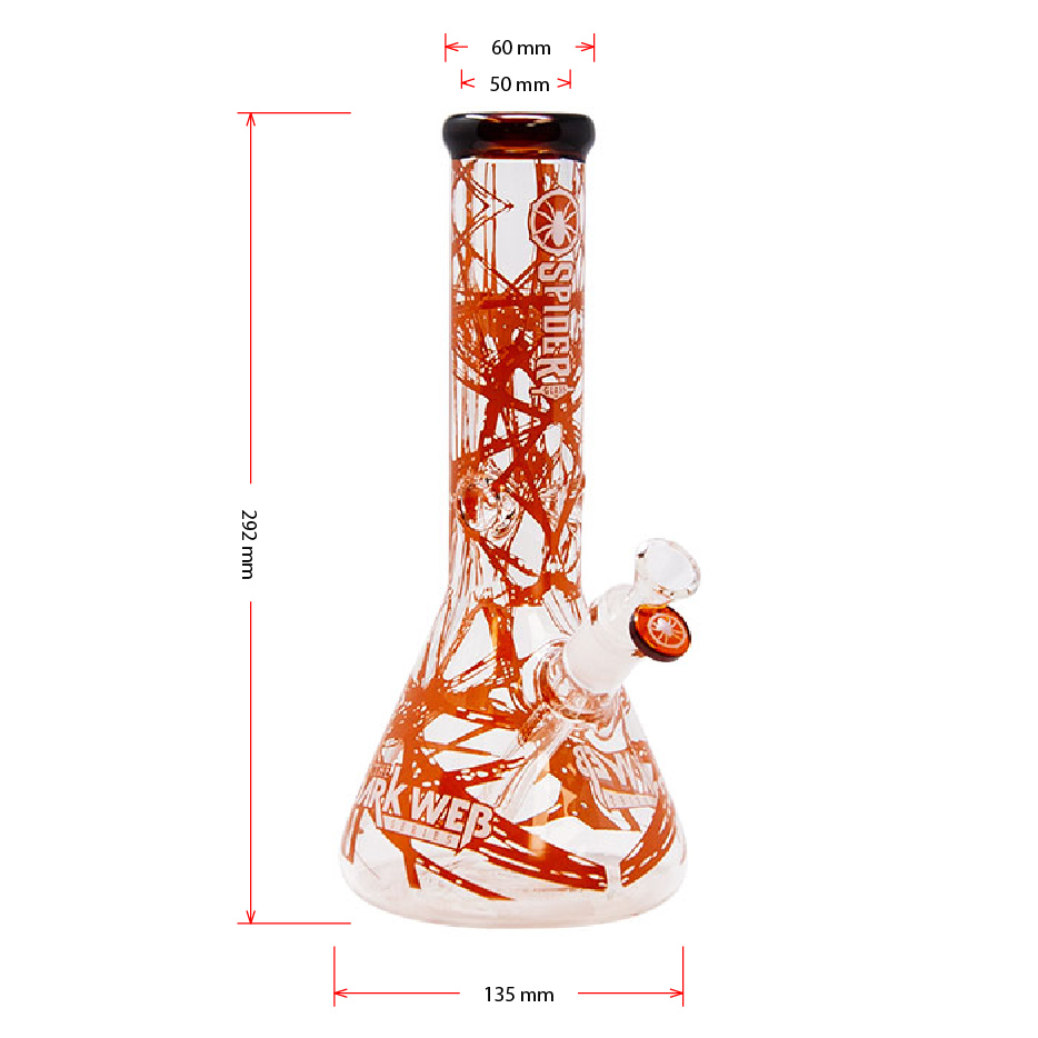 Amber Darkweb Series Spider Glass Beaker Bong 12 Inches