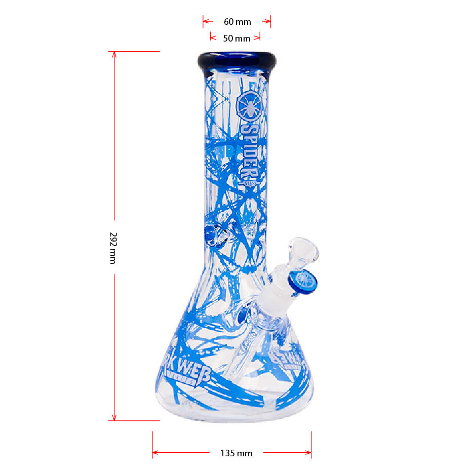 Blue Darkweb Series Spider Glass Beaker Bong 12 Inches