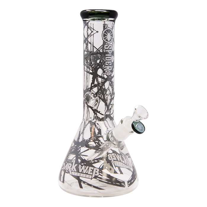 Grey Darkweb Series Spider Glass Beaker Bong 12 Inches