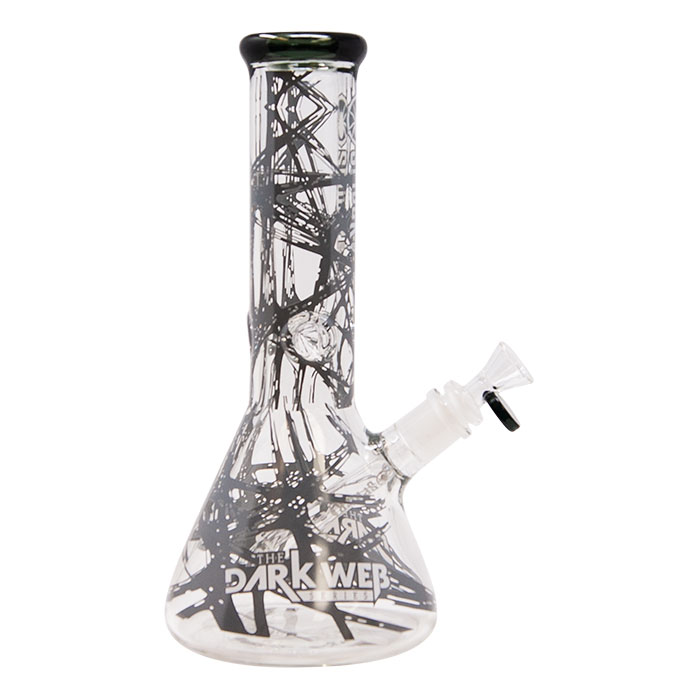 Grey Darkweb Series Spider Glass Beaker Bong 12 Inches