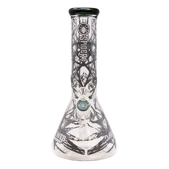 Grey Darkweb Series Spider Glass Beaker Bong 12 Inches