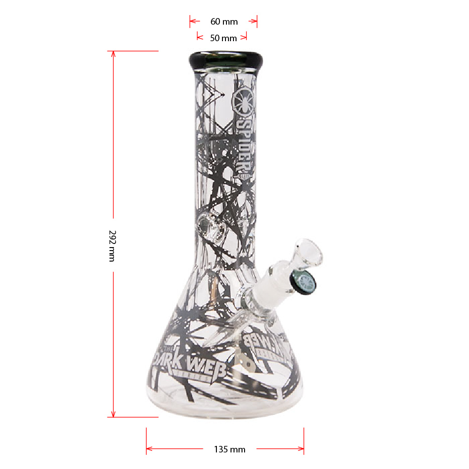 Grey Darkweb Series Spider Glass Beaker Bong 12 Inches