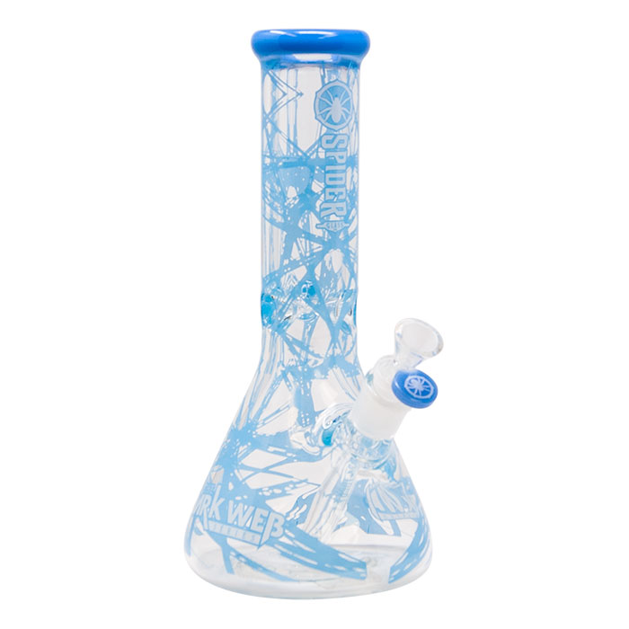 Sky Blue Darkweb Series Spider Glass Beaker Bong 12 Inches