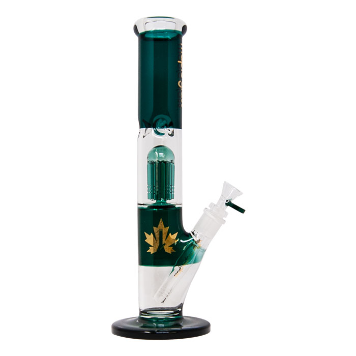 Teal Maple Glass Tree Percolator Bong 13 Inches